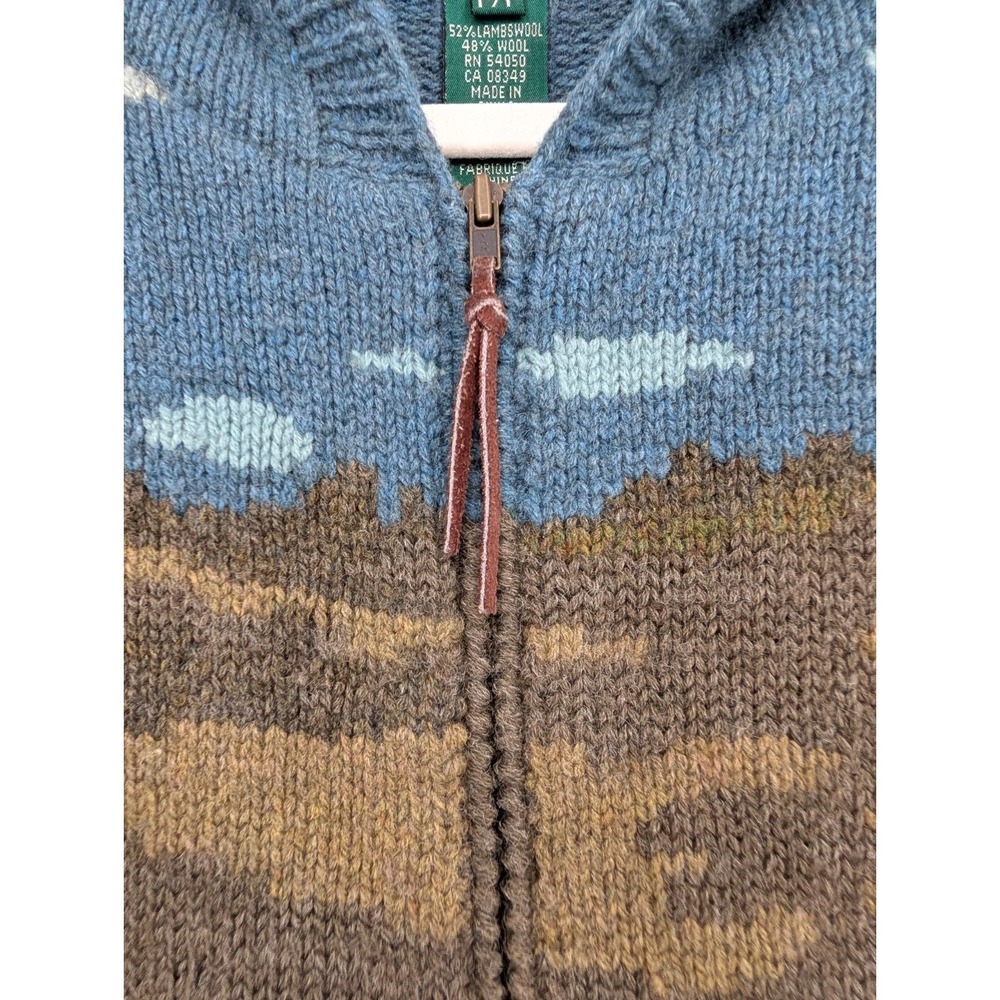 VTG‎ Ralph Lauren Hand Knit Wool Hunting Dog Zip Hooded Sweater SP Heritage Prep - Picture 5 of 15